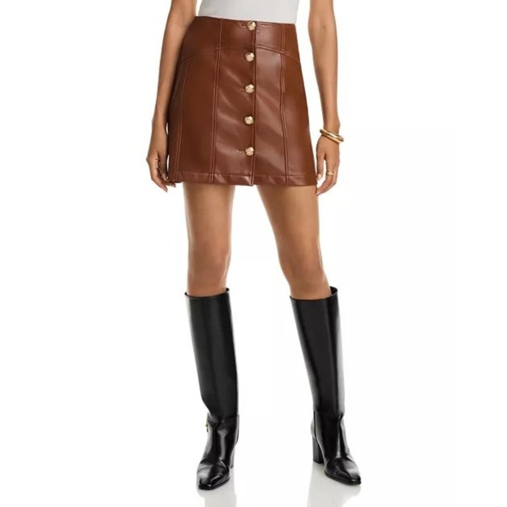 NWT Cinq a Sept Claudia Faux Leather Skirt / Size 8 / MSRP $345